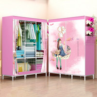Armoires de chambre modernes en métal DIY Oodles of Space, penderie pliable à double niveau en tissu, rangement portable simple et économique pour salon