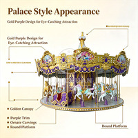 Manège de luxe 24 places Or et Violet, certifié CE, pour parcs d'attractions, fabrication sur mesure, pour la famille
