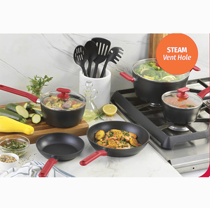 High Quality 12-Piece Aluminum Alloy Non-Stick Cooking <b>Pots</b> Glass Lids Soft Touch Handles Forged Ceramic <b>Induction</b> Cookware Set - Product Image 6