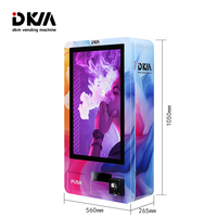 Distributeur automatique de cigarettes mural compact DKM avec écran tactile 32 pouces et lecteur de carte pour vérification de l'âge.