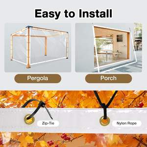 Telo <span class=keywords><strong>in</strong></span> <span class=keywords><strong>PVC</strong></span> Trasparente Resistente LIYUAN con <span class=keywords><strong>Occhielli</strong></span>, Copertura Impermeabile Rinforzata <span class=keywords><strong>per</strong></span> Casa e Giardino - Product Image 4