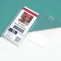 Porte-badge d'identification personnalisé en plastique rigide transparent, durable, avec fente latérale pour carte, pour lanières, vente en gros usine