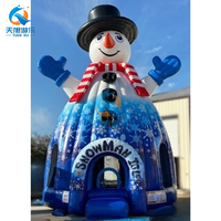 Château gonflable géant en forme de bonhomme de neige, trampoline gonflable, dôme igloo, club de danse, Noël, 6x12m, capacité de 130 kg, usage commercial