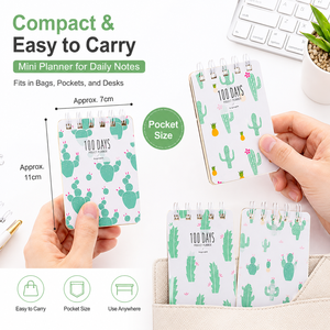 Mini Spiral Notebook 100 Days <strong>Project</strong> <strong>Planner</strong> 4 Cactus Designs Portable 7x11cm Lined Pages Bulk Order Wholesale - Product Image 2