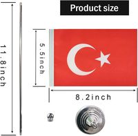 Drapeau de Table Turkiye 100% Drapeau de Table en Polyester 14*21cm Techniques d'impression numérique pour Logo personnalisé Drapeau de Table Turkiye personnalisé