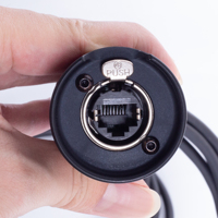 PKnight 1 Pasang Kabel Ekstensi STP RJ45 Cat5/6 4-Channel XLR 3-Pin 1m Adaptor Breakout Sinyal Audio XLR Male/Female Aluminium LED