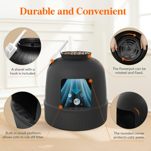 OEM Durable Easy-Clean <b>Cat</b> Toilet Odor-Control System Aesthetic Planter Design 53L Capacity Stainless Steel <b>Cat</b> <b>Litter</b> Box - Product Image 5