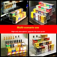 Présentoir de dépanneur de réception de supermarché présentoir incurvé en acrylique transparent pour cigarettes chewing-gum métallisé
