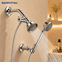 SANIVITAL Diviseur d'eau moderne en acier inoxydable chromé avec une seule sortie pour toilettes, installation facile