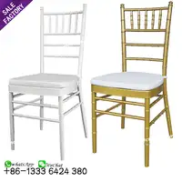Gold and White Metal Chiavari Chair with Cushion for Events