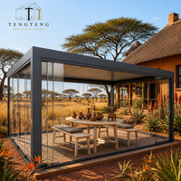 Pergola extérieure motorisée en aluminium personnalisable avec structure thermolaquée et fonctionnement motorisé ou manuel pour l'extérieur