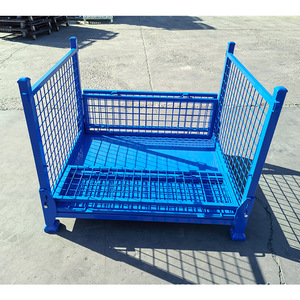 Dây thép lưới <span class=keywords><strong>container</strong></span> đóng mở Pallet lưu trữ lồng với lớp phủ bột cho kho lưu trữ kim loại gấp hộp lưu trữ - Product Image 3