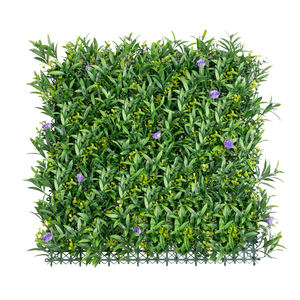 P242 حديقة الديكور في الهواء الطلق لمسة حقيقية البلاستيك فو لوحة النباتات الخضراء الاصطناعية ورقة الأوكالبتوس والأرجواني جدار روز - Product Image 2