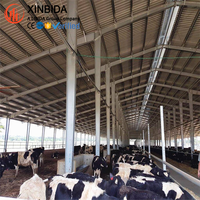 Bâtiment Agricole Préfabriqué en Acier Durable et Économique pour Étable à Vaches, Porcherie, Abri pour Moutons/Bovins/Laitiers/Chèvres, et Construction de Hangars Avicoles