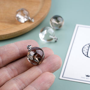 อัญมณีธรรมชาติทรงกลมบอลควอตซ์ใสควอตซ์รมควอตซ์คริสตัลจี้เครื่องประดับ - Product Image 6