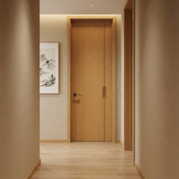 Portes intérieures modernes de luxe en placage avec isolation acoustique et options de finition multi-surfaces pour projets d'appartements et d'hôtels