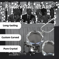 Vente en gros bon marché Collier en cristal K9 Pendentif Terahertz en coeur d'amour Fourniture d'usine pour l'obtention du diplôme Mariage à quartz gravé de Pâques