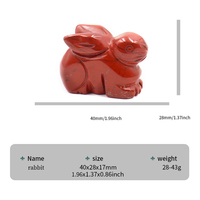 Statuette de lapin en cristal de pierre naturelle de 1,5 pouce, sculptée, pour l'énergie de guérison, décoration de la maison et du jardin, cadeau de méditation