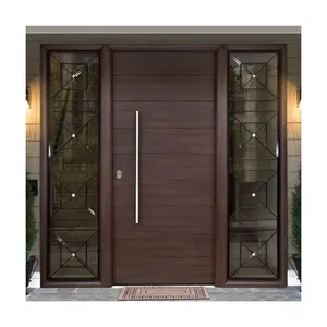 Hotsale American Flush Solid Wooden Doors Modern Front Doors For Houses Main Entrance Pivot Door