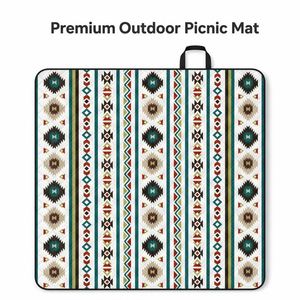 Bohemian Geometric Pattern Outdoor Picnic <b>Blanket</b> Waterproof Foldable Portable Mat with Handle for <b>Beach</b> Camping Park Travel - Product Image 1