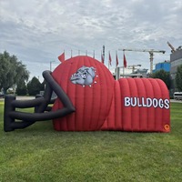 Tunnel d'entrée gonflable personnalisé pour événements sportifs, équipes de football, course à pied, avec casque