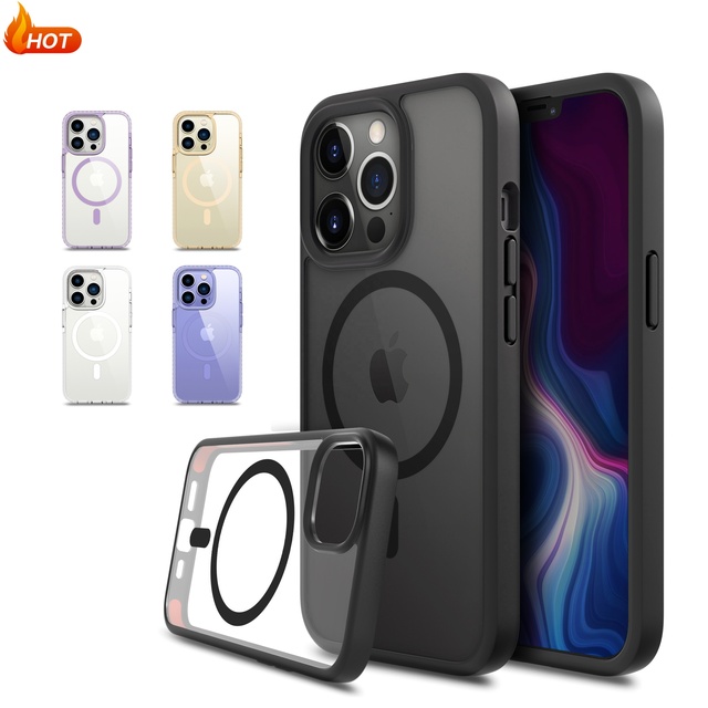 BSCI GRS High Quality Premium Eco-friendly TPU+TPE+PC Waterproof Wireless Charging Magnetic Shockproof Transparent Phone Case