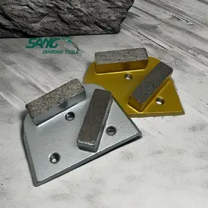 Алмазные шлифовальные сегменты двойной стержень с двойной кнопкой трапециевидные абразивные инструменты бетонная напольная шлифовальная обувь