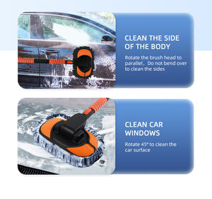 Spazzola per autolavaggio in microfibra Kit per mocio spugna per guanti con manico lungo Kit di forniture per la pulizia dell'auto spolverino per il lavaggio degli attrezzi per auto <span class=keywords><strong>accessori</strong></span> - Product Image 5