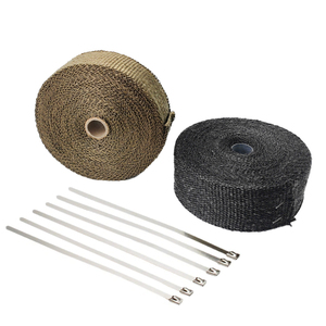 <span class=keywords><strong>Cinta</strong></span> de protección térmica de fibra de vidrio térmica Universal, escape de motocicleta para coche, 10 metros/rollo de envoltura térmica - Product Image 2