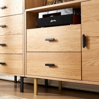 Armoire de rangement moderne en bois à trois tiroirs et une porte avec un design écologique et une construction durable pour le mobilier de salon