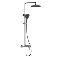 Ensemble de douche mural WEIHAO gris anthracite à pression accrue avec mitigeur en laiton pour projets hôteliers et usage domestique
