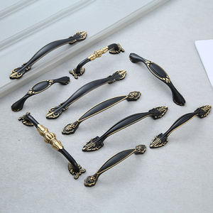 Luxury European Black Bronze Brass Handle Cabinet Wardrobe <strong>Door</strong> Furniture Hardware Pulls <strong>Knobs</strong> - Product Image 3