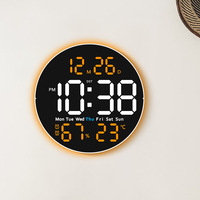 Horloge murale LED personnalisable pour bureau Nouvelle lumière d'ambiance couleur numérique électrique Luminosité réglable Compteur à distance Cadeau