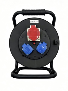 Enrollador de Cable Industrial Impermeable IP44 de 25m 5G2.5mm² con Enchufes Multinacionales, Regleta de Alimentación de Alta Resistencia de 3600W - Product Image 1
