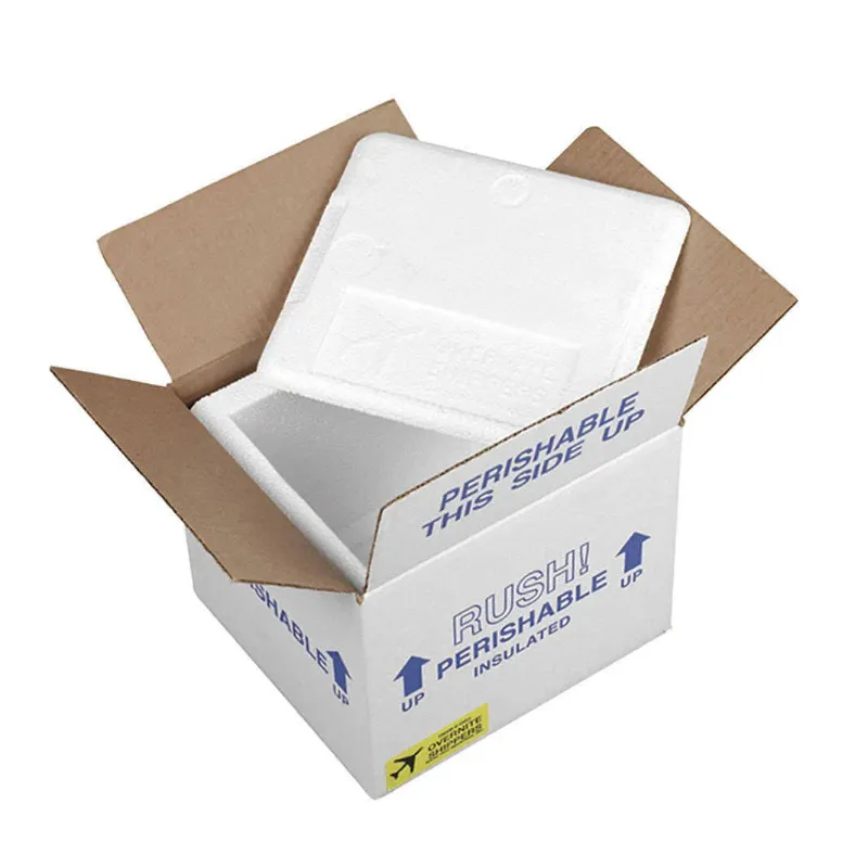 Caja de envío de cadena fría, Enfriador de espuma de poliestireno, caja de espuma aislada, cajas de espuma de envío aisladas para alimentos congelados