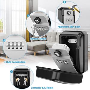 กล่องเก็บกุญแจอลูมิเนียมกันน้ำสำหรับภายนอกอาคาร BBDHOME รุ่นโมเดิร์น ป้องกันการโจรกรรม รหัสผ่านแบบผสม 4 หลัก เปิดได้สองทาง รุ่น G19, G19-2 Lock M - Product Image 5