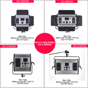 Éclairage photographique Tolifo alimenté par batterie, lumière LED RGB 150W, lumière de remplissage pour vidéo et photographie - Product Image 6
