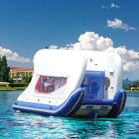 2025 Yacht gonflable de qualité supérieure de loisirs de visites nautiques avec coque en PVC renforcé et canopée pare-soleil Catamaran bateau gonflable