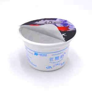 Cangkir Es Krim Pp Plastik Yogurt 240Ml dengan Tutup Foil Cetak