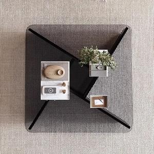 Petite table <span class=keywords><strong>console</strong></span> carrée en verre gris au design <span class=keywords><strong>moderne</strong></span> pour la famille, l'hôtel, l'appartement, le salon, la table basse - Product Image 4
