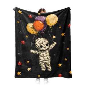 Manta de Franela con Motivos de Halloween, Manta para Siesta, Decoración Otoñal, Ideal para el Día de las Brujas, Suave al Tacto, Reversible, para Cama, Sofá o Sillón - Product Image 2