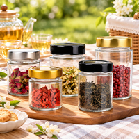 Bocaux en verre hermétiques personnalisés OEM ODM, écologiques, durables, avec couvercle métallique multifonctionnel, pour gelée, miel, viande, pâte, épices