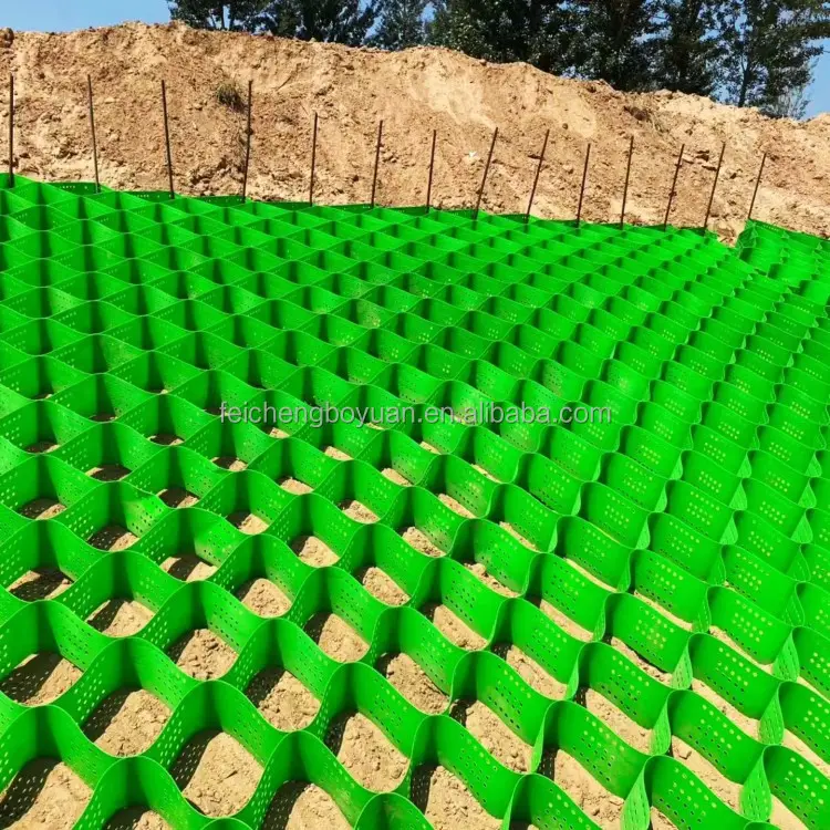 HDPE plastic geocell erosion control and road construction