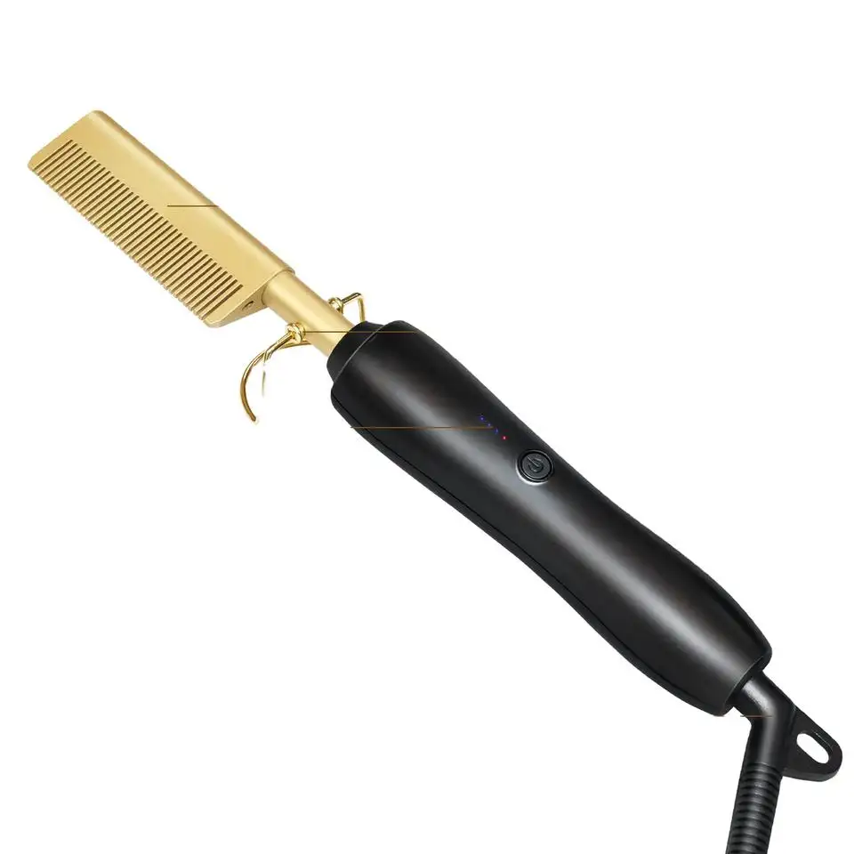 Электрическая расческа для быстрого выпрямления волос, портативный утюжок для завивки волос с подогревом, расческа для выпрямления