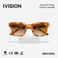 Lunettes de soleil polarisées UV400 carrées haut de gamme en acétate, modèle 2026, style GM vintage avec rivets, best-seller transfrontalier, style influenceur