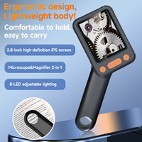 Microscopio Digital de Bolsillo LCD Portátil de 10.1 Pulgadas, Mini con 8 Luces LED, Pantalla Externa de 2MP Full HD, Compatible con 50X-1600X 24MP