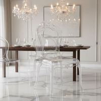 Chaise de restaurant en cristal transparent, chaise de salon en cristal clair, chaise de loisirs, siège pour club ou salon de thé