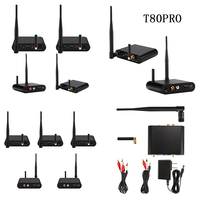 Équipement de disco silencieux Silent System T80PRO, émetteur de fête avec Bluetooth et affichage LED des canaux