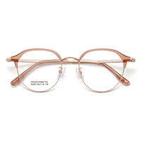 8089 Montures de lunettes en plastique souple, légères et durables, transparentes, rose fleur de cerisier et or doux, pour visages fins