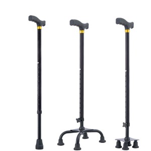 Hua Ensheng Four Legged Cane Telescopic Aluminum Alloy Non Slip Walking Stick For Elderly With T Handle <b>Spring</b> <b>Clip</b> Lock - Product Image 4
